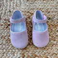  Scarpe culla rosa stile espadrillas con chiusura a strappo
