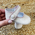 Scarpa culla glitter avorio