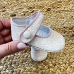 Scarpa culla glitter avorio