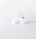 Retro scarpa primi passi bambina con suola e fiocco bianco