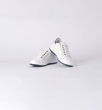 Scarpe bimbo bianche stile casual chic con zip laterale