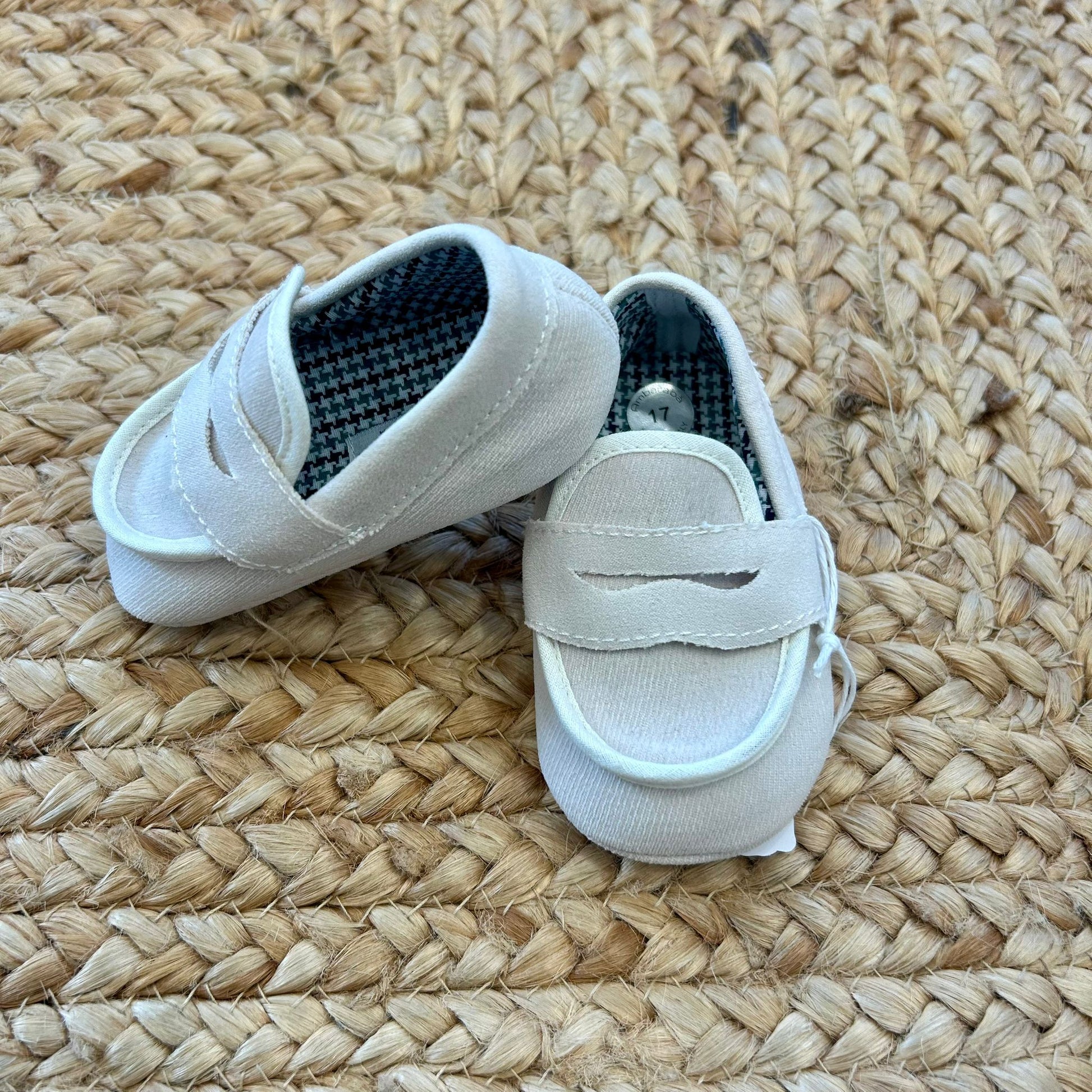 scarpe cerimonia neonato mocassino beige