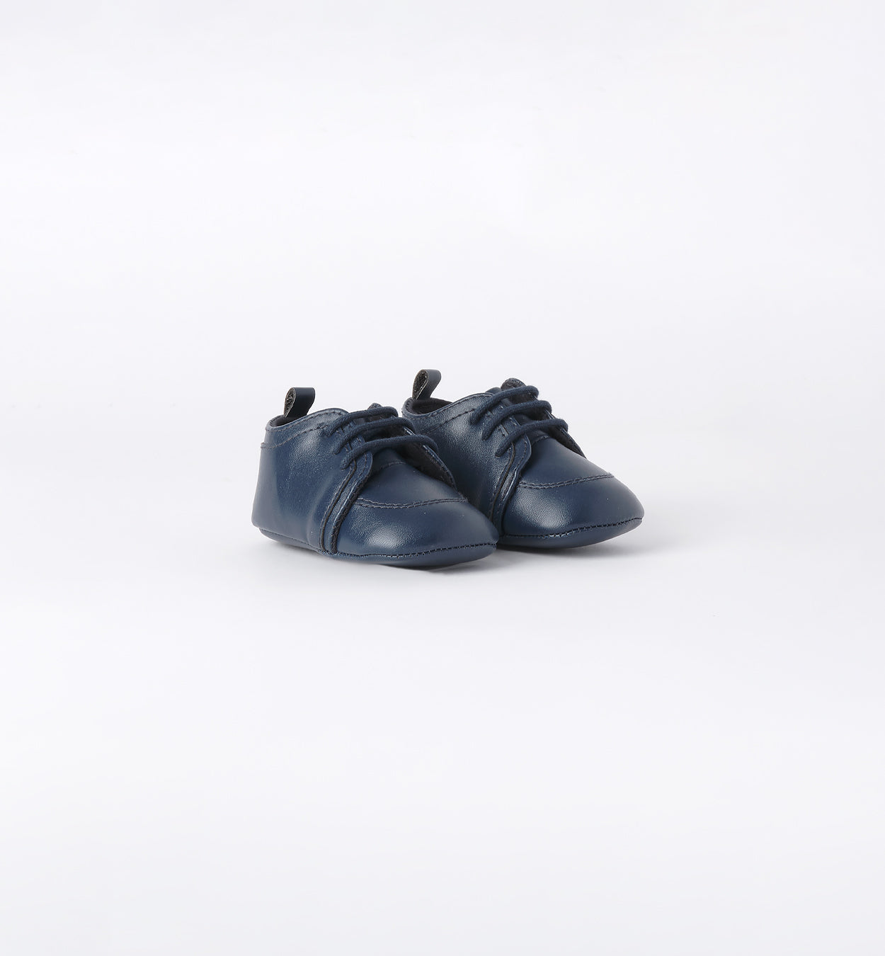 Scarpe culla bimbo blu con lacci 