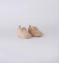 scarpette bimbo sabbia con lacci, vista frontale