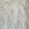 Uscita clinica neonata in pura lana panna con ricami rosa completa di copertina cappellino e scarpine