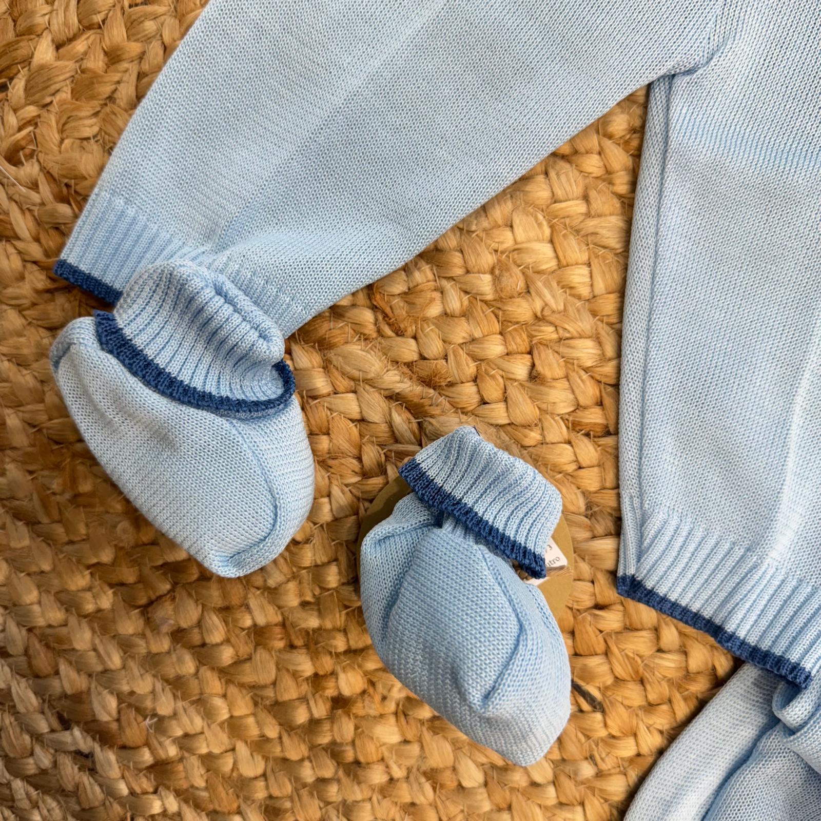 scarpine neonato azzurre con bordo blu