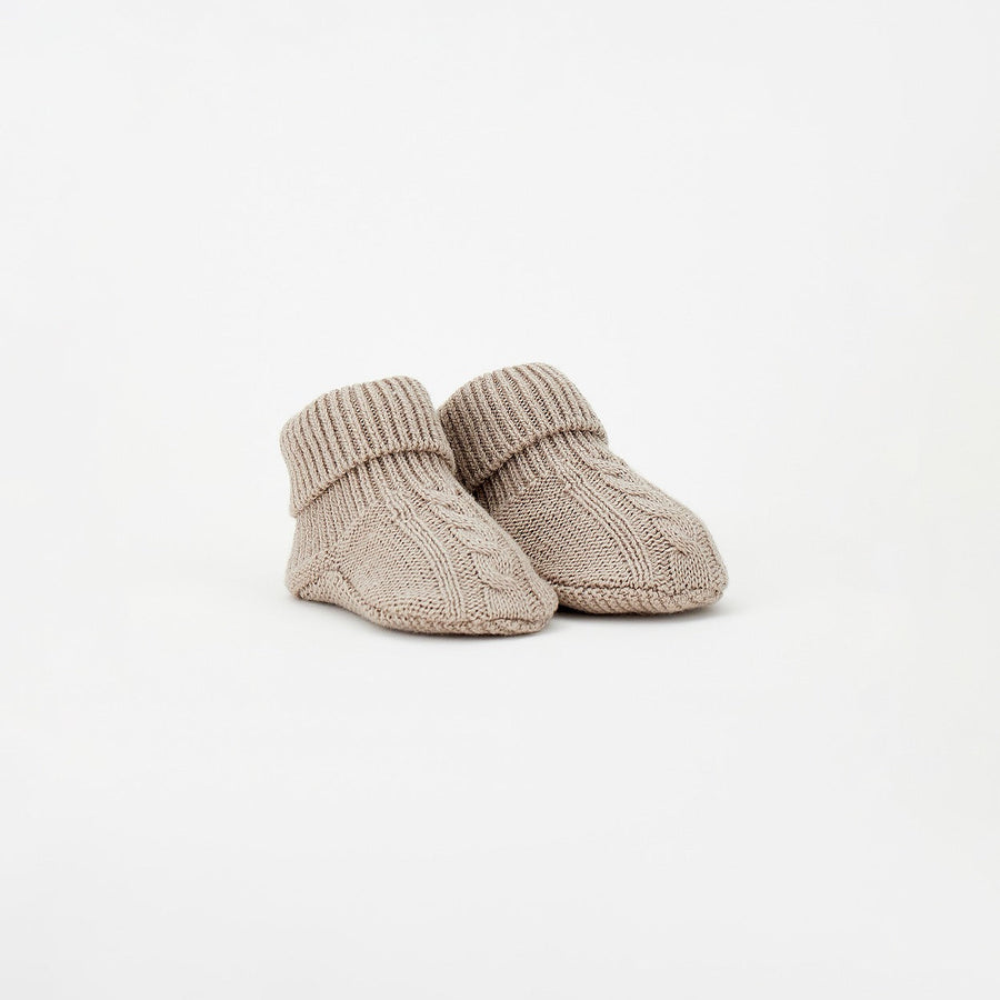 Scarpine neonato in caldo cotone tortora