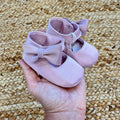 scarpine neonata rosa con fiocco elegante
