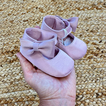 scarpine neonata rosa con fiocco elegante