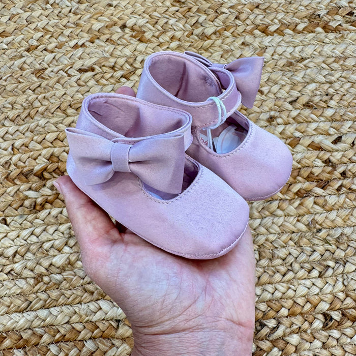scarpine neonata rosa con fiocco elegante