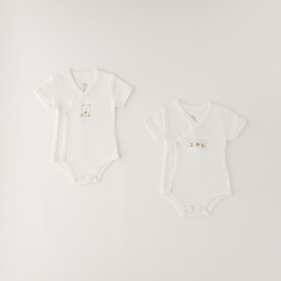Set 2 body neonato unisex in caldo cotone con orsetti
