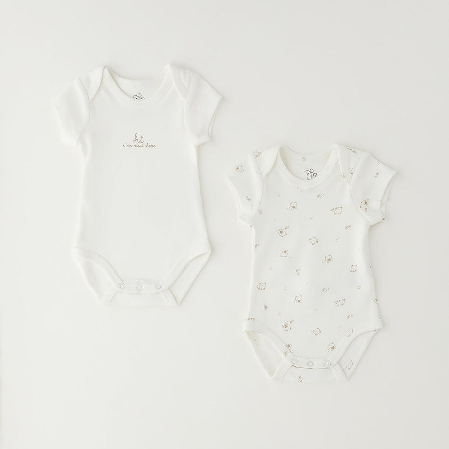 Set 2 body neonato unisex in caldo cotone