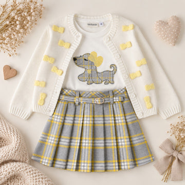Maglia bianca bambina a manica lunga vista posteriore