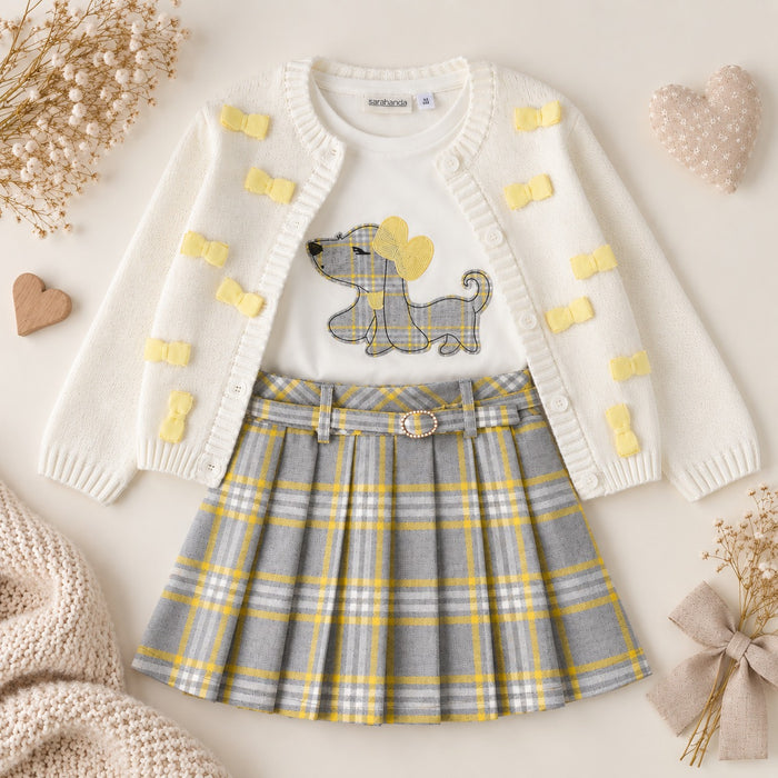 Maglia bianca bambina a manica lunga vista posteriore