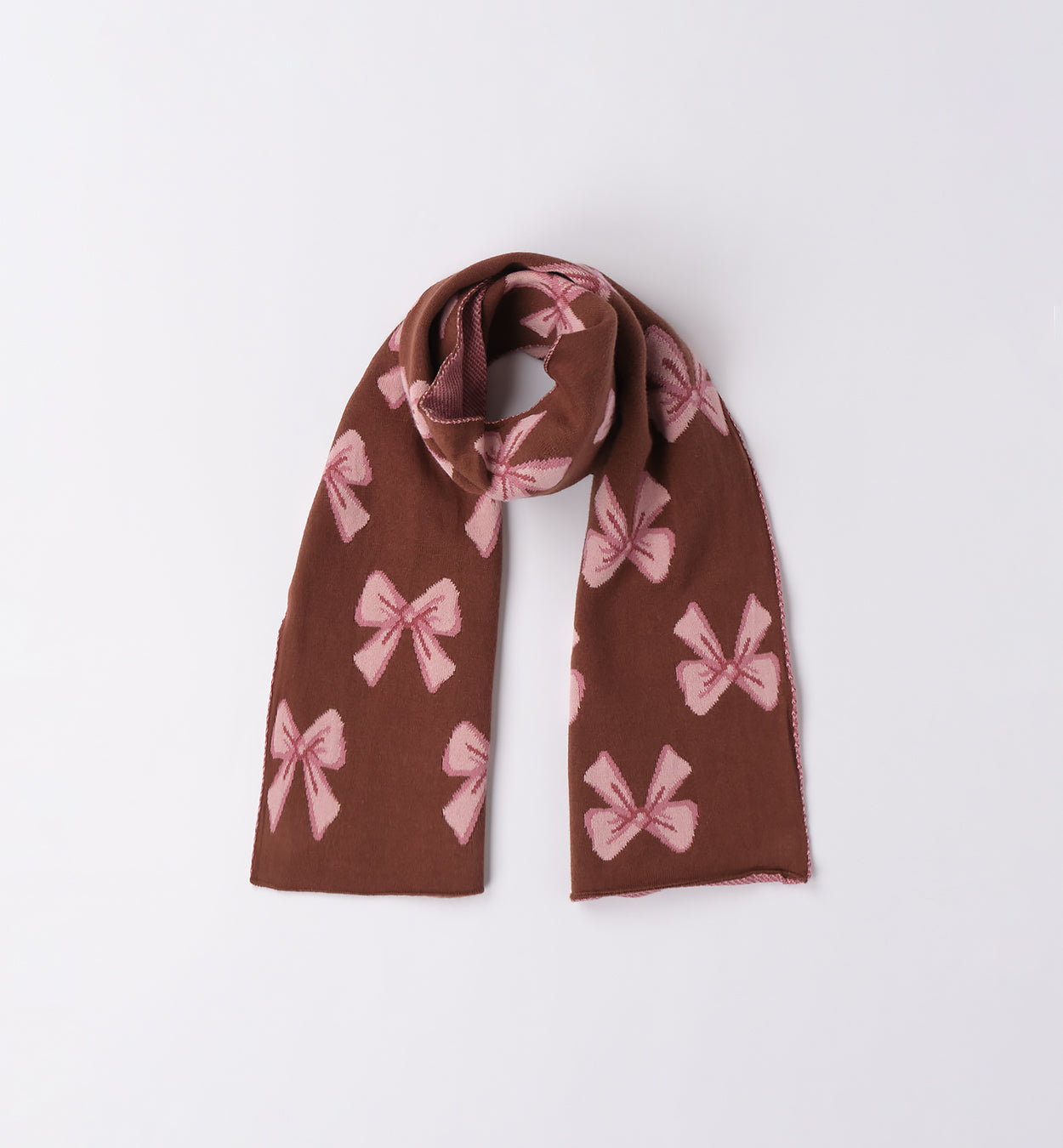 set-bambina-cappello-sciarpa-marrone-fiocchi-rosa.