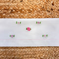 set lenzuola neonata cotone ricami floreali rosa