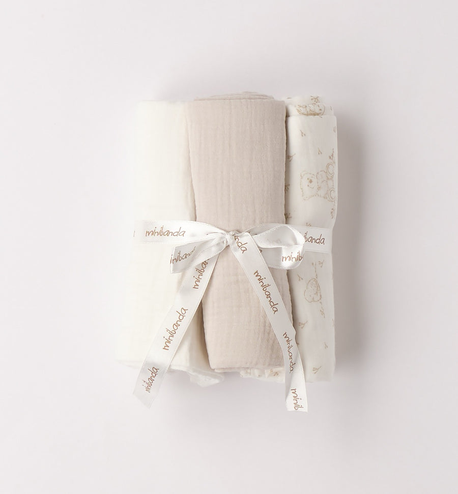 Set mussole unisex in cotone garzato