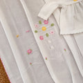 set nascita bambina elegante con ricami fiori rosa e gialli
