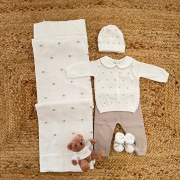 set nascita neonato cotone panna palloncini per uscita clinica