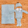 set nascita neonato verde menta Juliana con copertina completino e cappellino