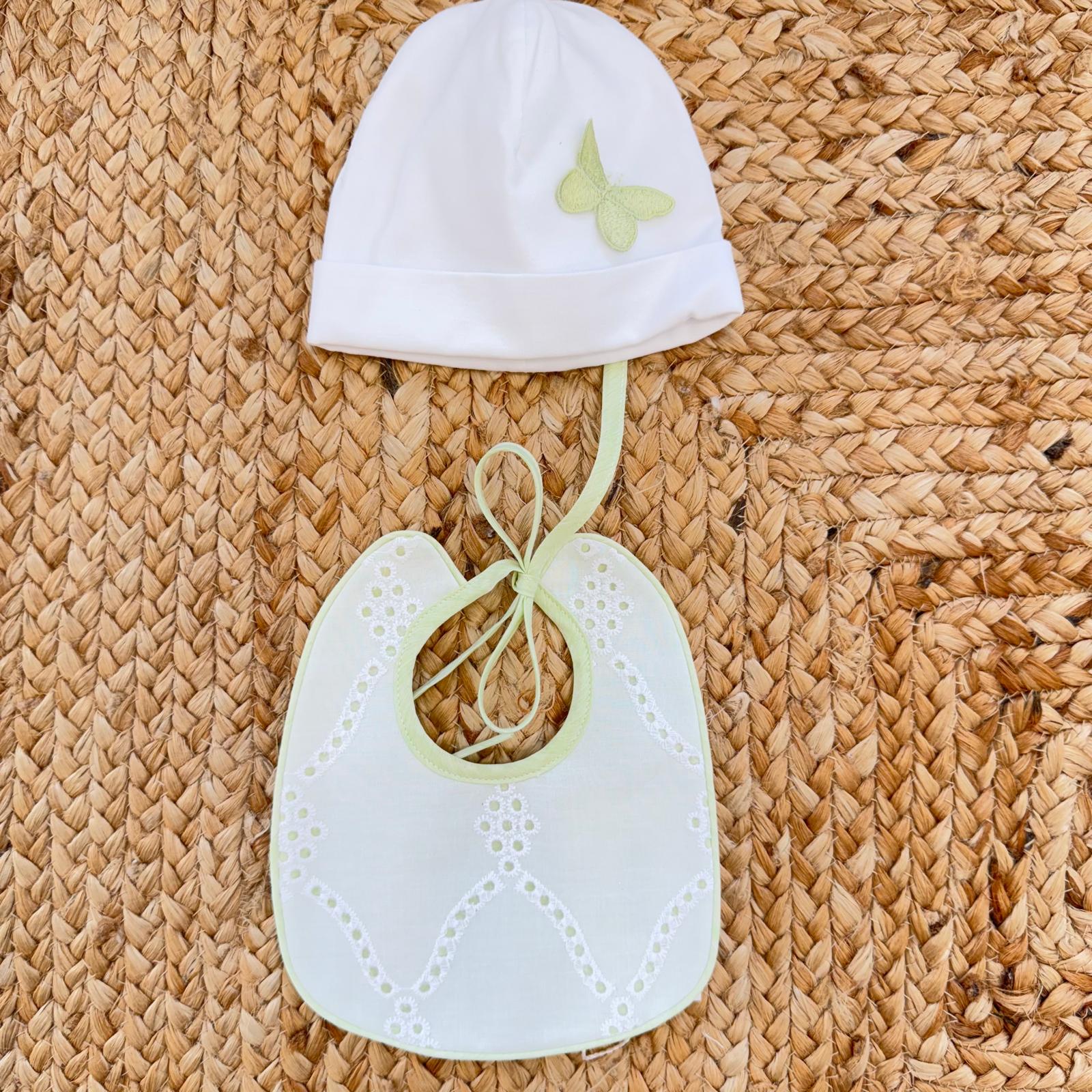 set neonata corredino cappellino e bavetta cotone