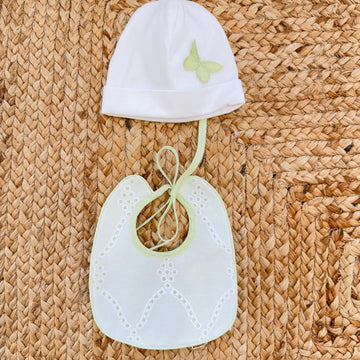 set neonata corredino cappellino e bavetta cotone