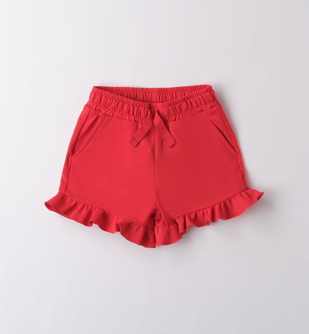 Retro shorts rossi bimba con elastico in vita