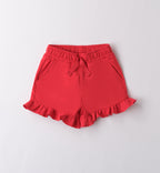 Retro shorts rossi bimba con elastico in vita