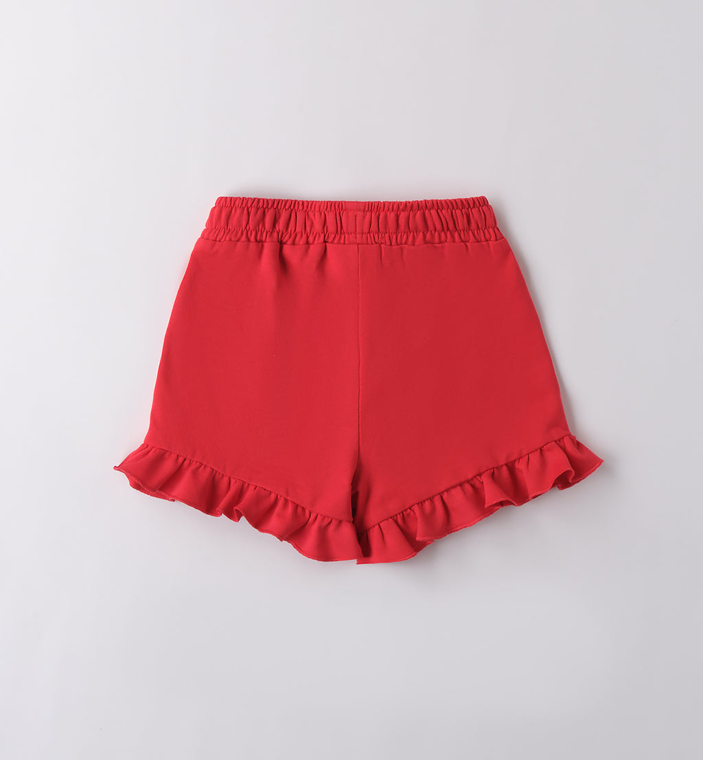 Retro shorts rossi bimba con elastico in vita

