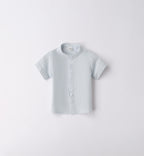 Camicia estiva bambino colletto coreano azzurro cielo.