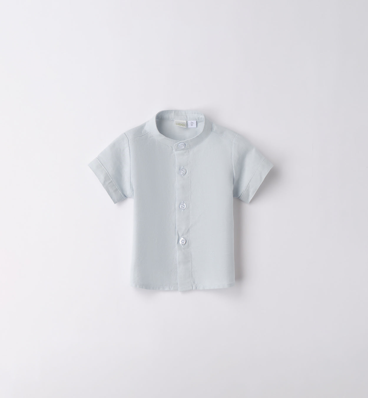 Camicia estiva bambino colletto coreano azzurro cielo.