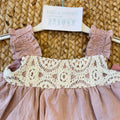 spalline arricciate vestito bambina rosa