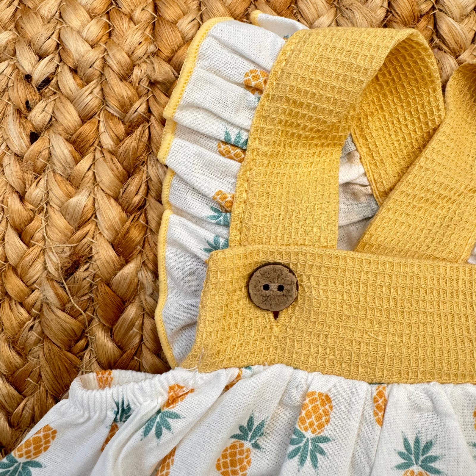 stampa ananas tessuto cotone neonata