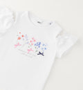 t-shirt-bambina-bianca-fiori-maniche-volant