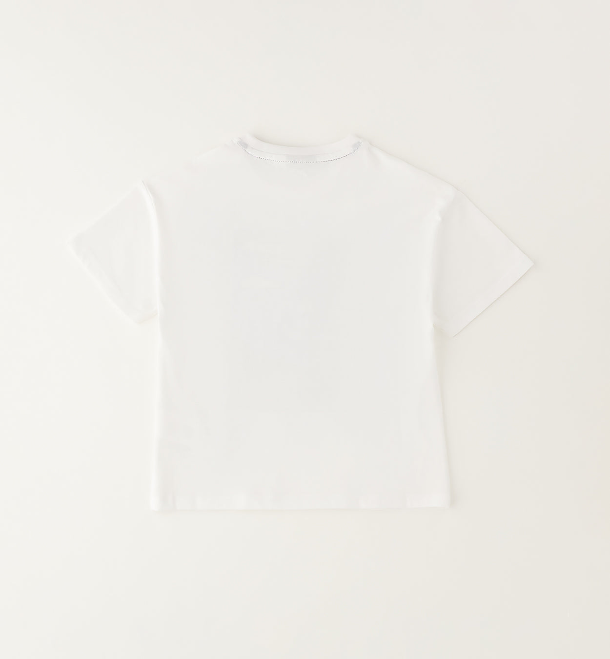 Retro t-shirt bimbo bianca in cotone a manica corta