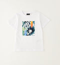 Retro t-shirt bimbo bianca in cotone a manica corta