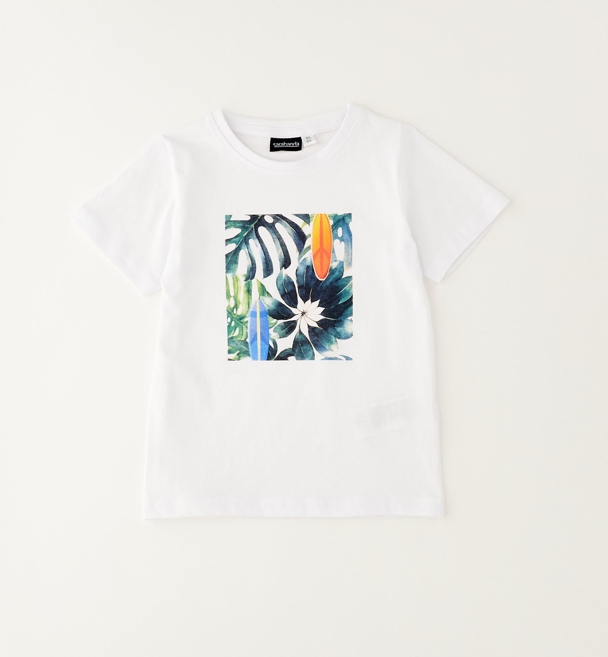 Retro t-shirt bimbo bianca in cotone a manica corta