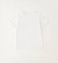 Dettaglio t-shirt bimbo in cotone con taschino azzurro fantasia auto