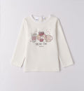 t-shirt bianca con stampa break time bambina
