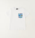 Retro t-shirt bimbo bianca in cotone a manica corta
