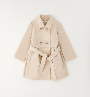 trench bimba elegante beige con cintura