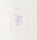 t-shirt bambina con stampa floreale e scritta