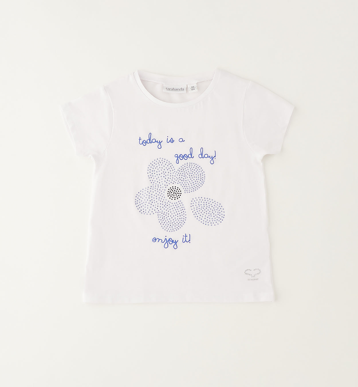 t-shirt bambina con stampa floreale e scritta