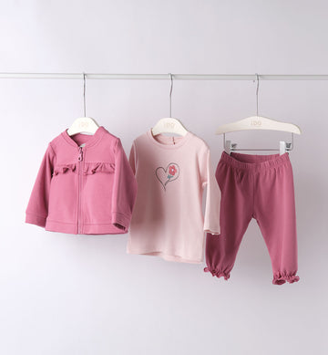 Tuta sportiva bimba, completo sportivo bambina, set sportivo bimba, abbigliamento sportivo Minibanda, tuta estiva bambina, tuta in cotone per bimba, outfit sportivo bimba 3-7 anni, tuta comoda per bambina, abbigliamento casual bimba, belli e monelli,