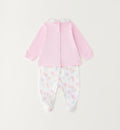 tutina neonata cotone con piedini e pantalone fantasia cuori