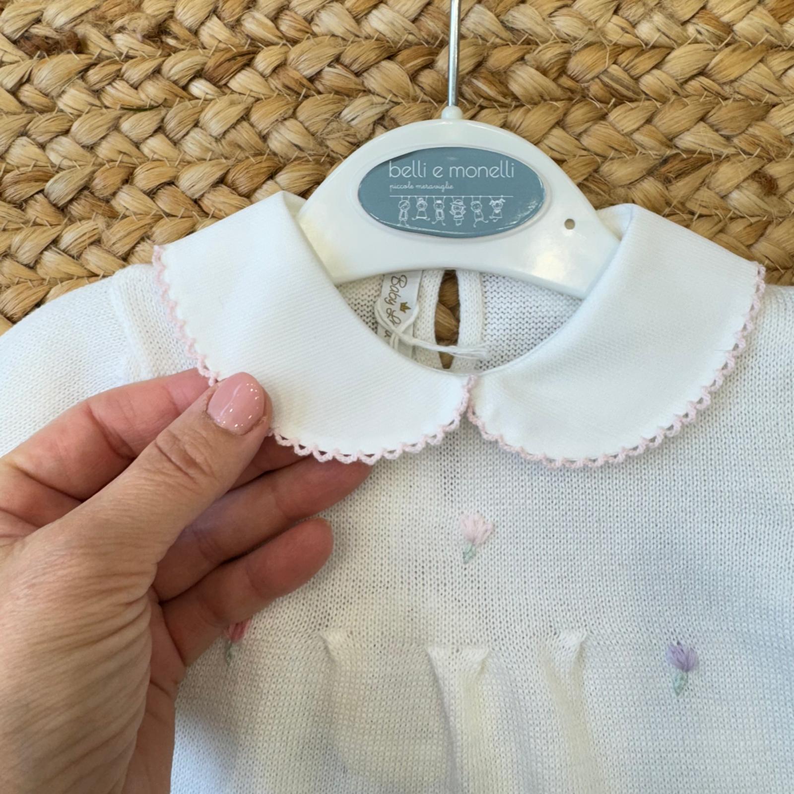 Retro tutina neonata in cotone con chiusura posteriore