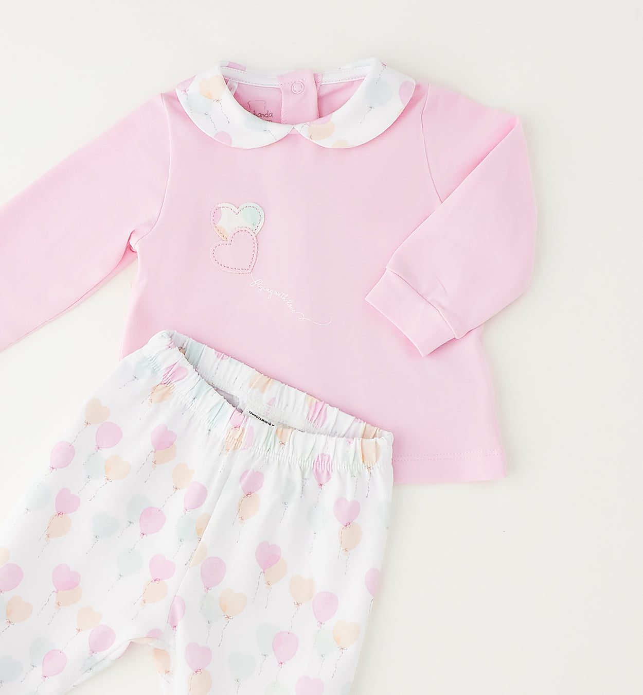 tutina neonata elegante cotone con colletto arrotondato e applicazione cuore