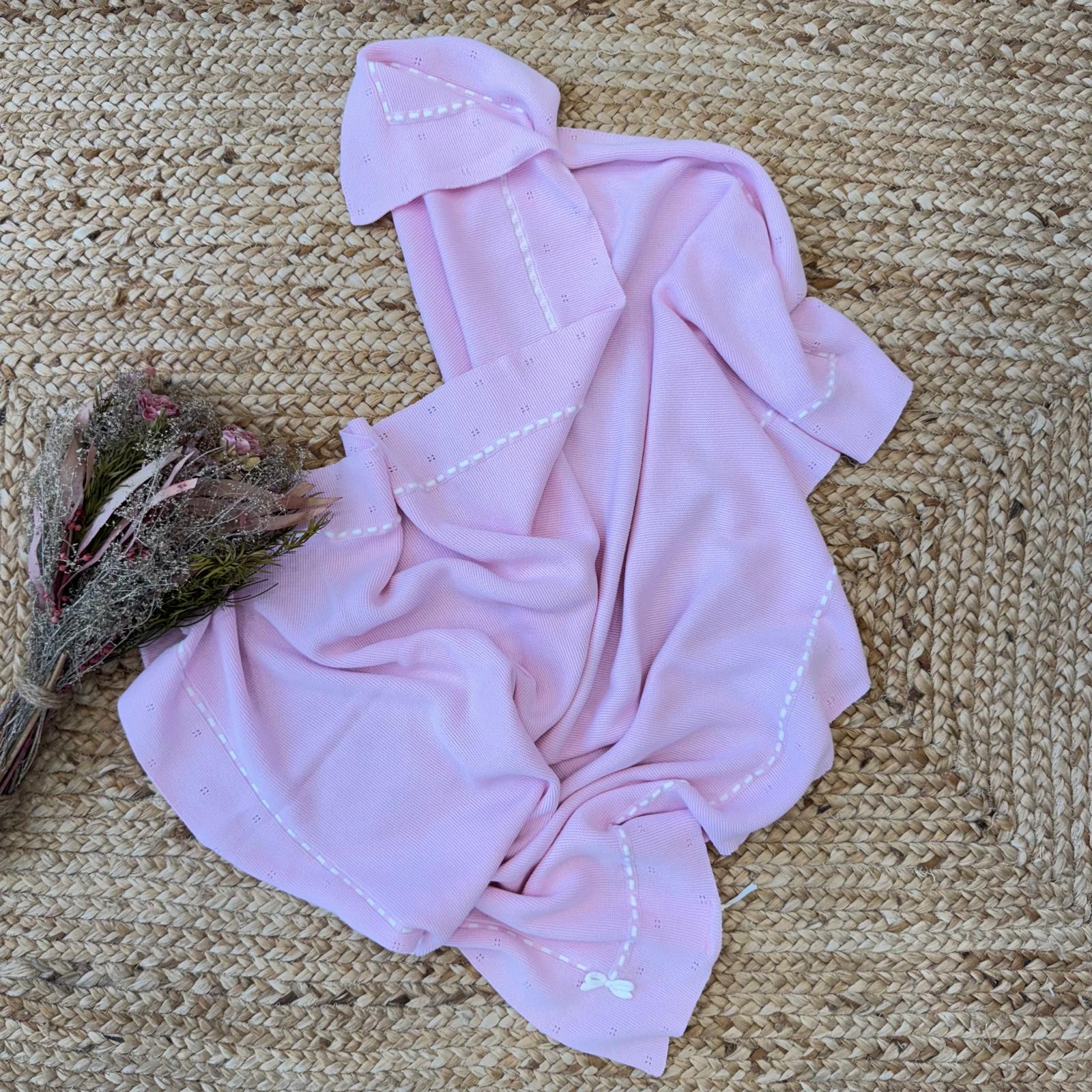 Tutina neonata rosa 100% cotone vista frontale