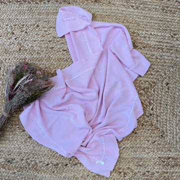 Tutina neonata rosa 100% cotone vista frontale