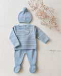 tutina neonato azzurra Juliana con cappellino coordinato